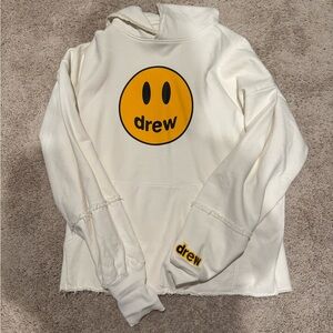 Drew Cream Hoodie with Yellow Smiley